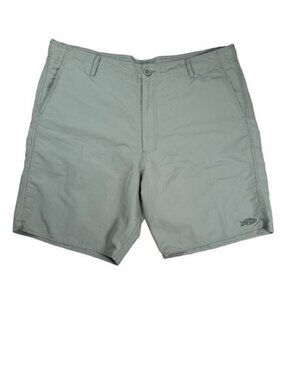 Aftco Shorts Mens Size 38 Green Nylon 8" Hiking Swim Fishing Outdoor Unlined